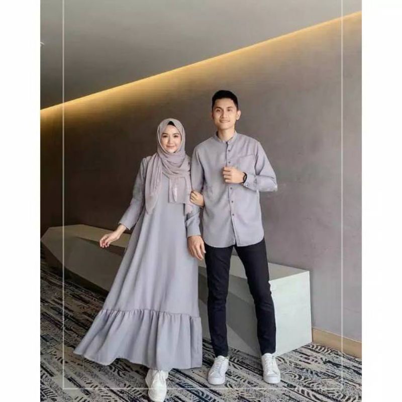 HEMAT COUPLE AZKA COUPLE GAMIS TERBARU GAMIS MURAH UDAH SATU SET CEWEK COWOK ADA UKURA JUMBO