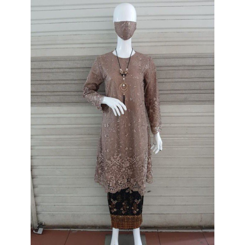 SET KEBAYA TUNIK JUMBO/KEBAYA TUNIK TULLE JUMBO LD 120/KEBAYA MODERN/BAJU KEBAYA/KEBAYA JUMBO/KEBAYA-8