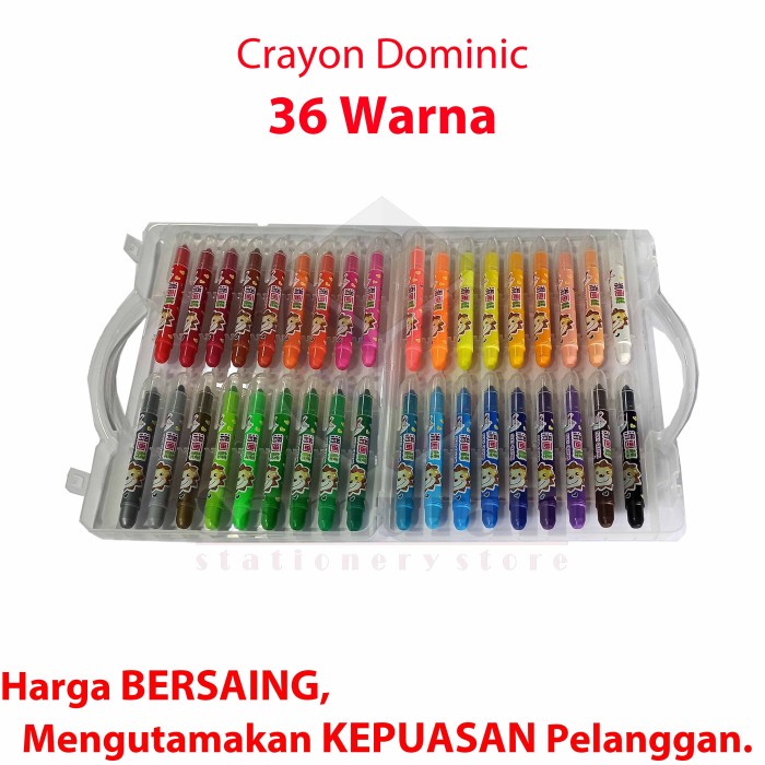 

Gilaa!!! Crayon Putar Fancy 36 Warna / Oil Pastel Isi 36 Colors / Krayon Minyak Promo
