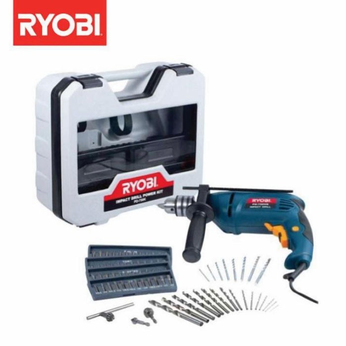 Ryobi PD-750K Impact Drill Power Kit Mesin Bor 13mm Beton