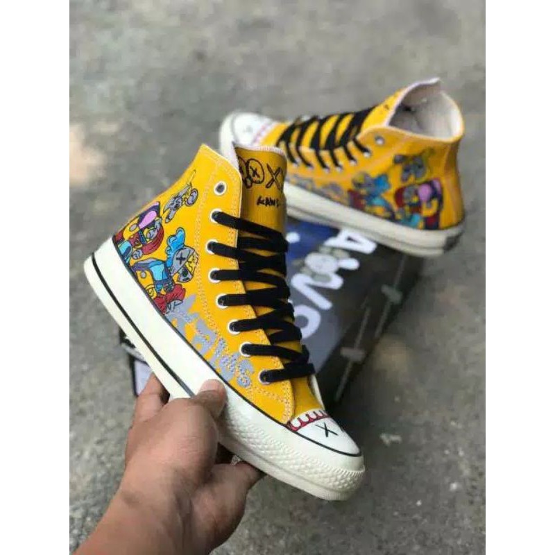 [ BEST SELLER ] SEPATU CONV3RS3 High 70s x KAWS COMPANION YELLOW IMPORT VIETNAM