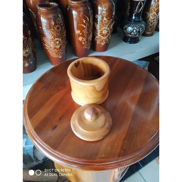 toples kayu tempat bumbu dari kayu jati