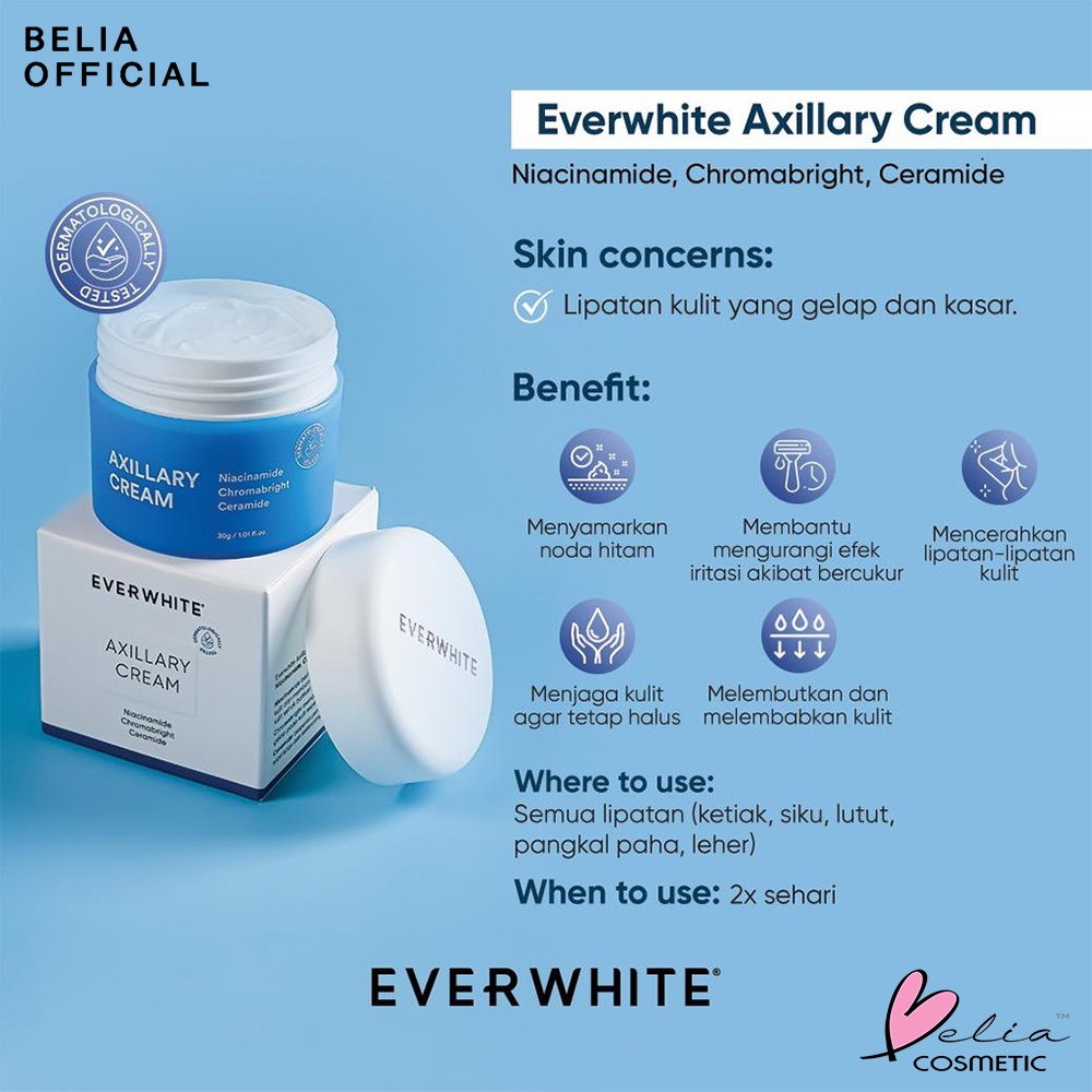 ❤ BELIA ❤ EverWhite Smooth Axillary Cream Chamomile Extract Ever White 15gr 30gr | krim pemutih ketiak