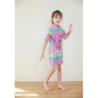 Set Baju Celana Renang Anak CEWECOWO NEW PAKAI TOPI 3D 2-11 tahun Import dengan topi Baby Boy swimmers swimsuit pakaian