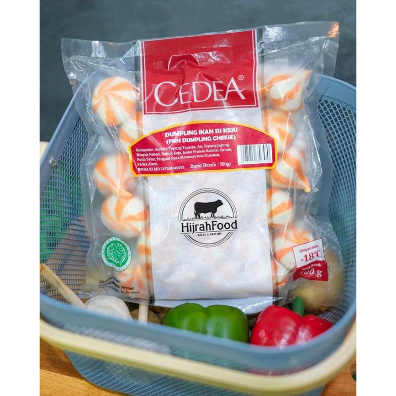 

FREE ONGKIR HIJRAH FOOD FROZEN FOOD / CEDEA MAKANAN BEKU FISH DUMPLING CHEESE 500GR