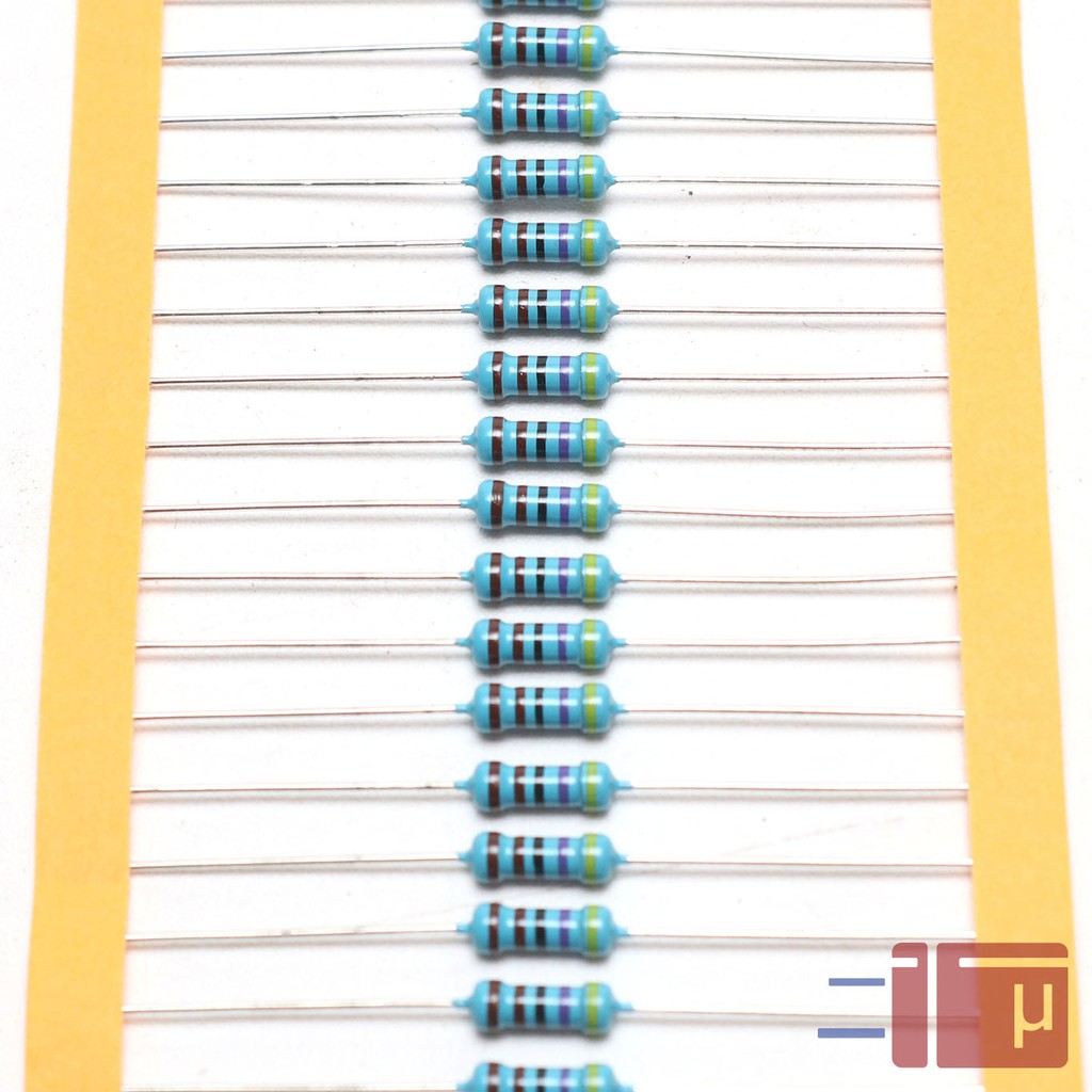 x10 Resistor 4K7 4.7K 1/2W Metal Film 1% Taiwan Kaki Tembaga