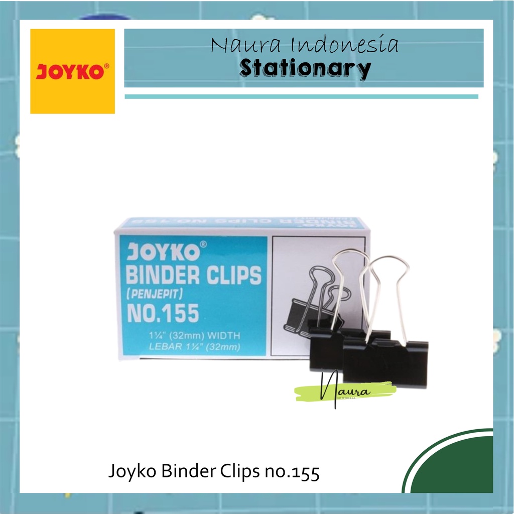 

Joyko Binder Clips no.155 | Penjepit Kertas Joyko no.155 | Binder Clips Joyko no.155