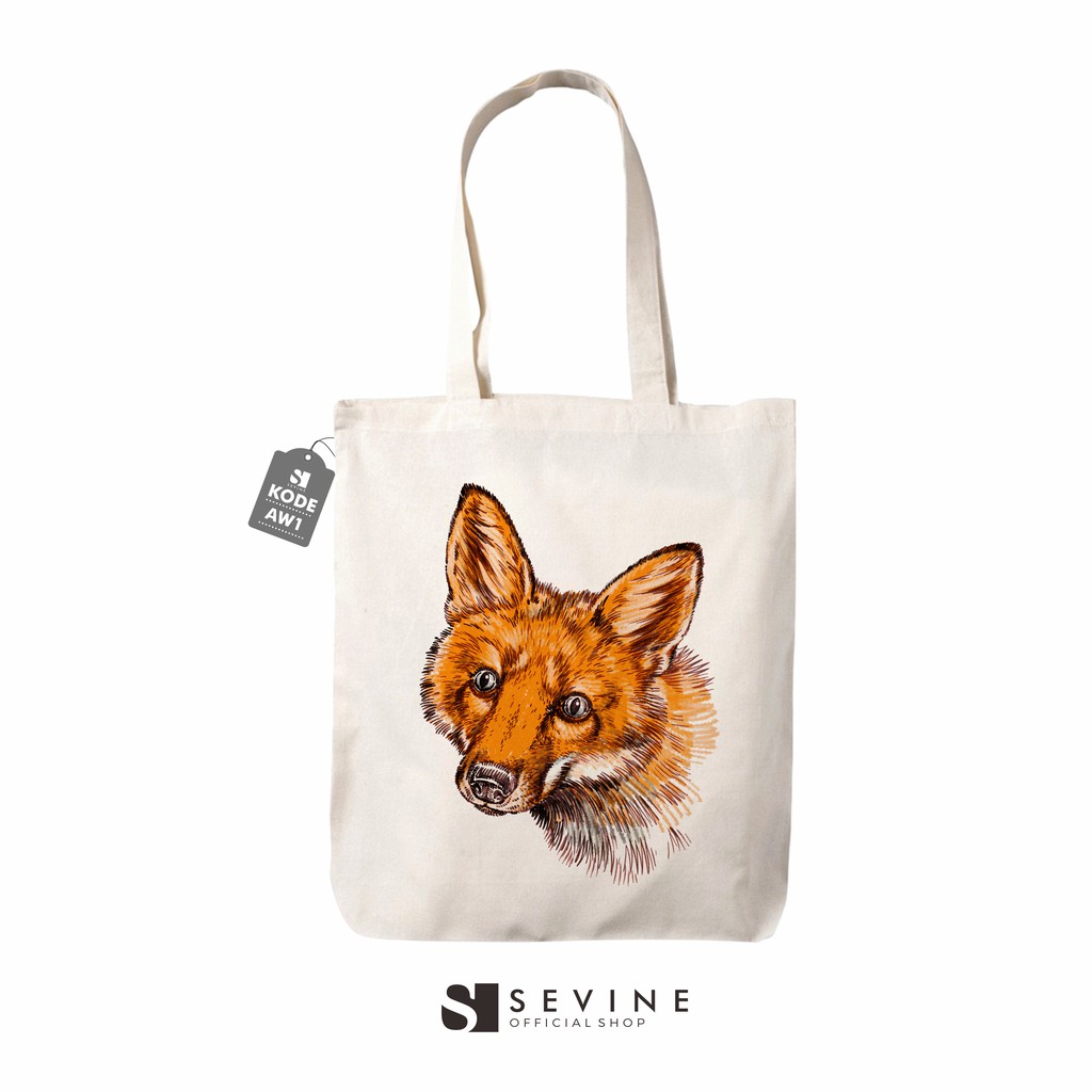 Sevine Tas Tote Bag Resleting Wanita Totebag Laptop Animal Custom Desain - AW