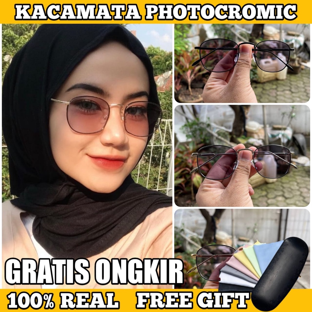 [TERMURAH] Kacamata Photocromic Korea / Anti Radiasi 2 In 1 Potokromik Photochromic Pria Wanita Fotocromic Potocromic