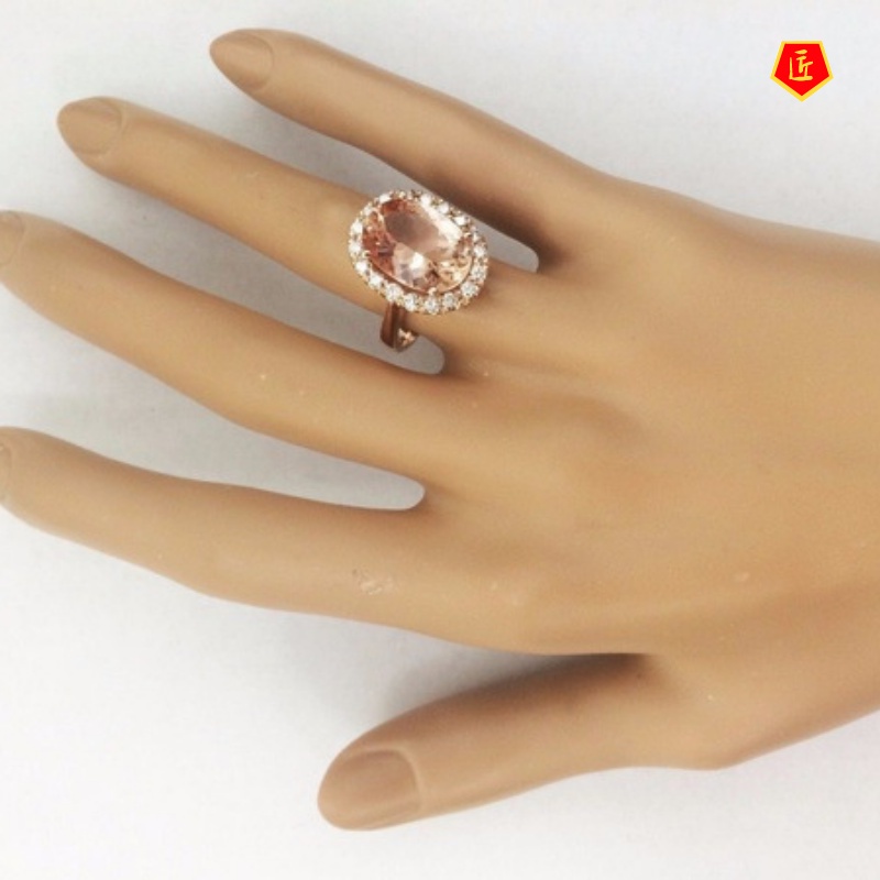 [Ready Stock]Creative Champagne Topaz Ring Personality Fashion