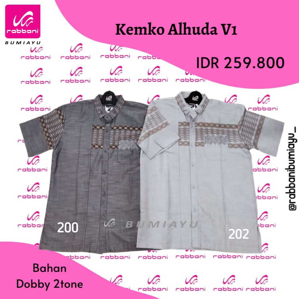 KEMKO ALHUDA V1 RABBANI - KEMEJA KOKO PENDEK RABBANI TERBARU ALHUDA V1