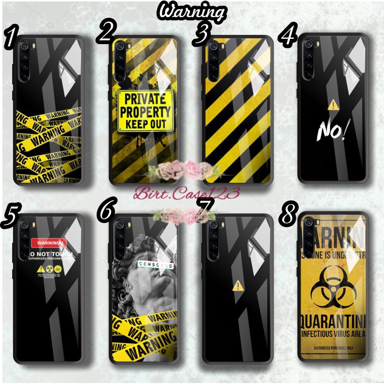 BC Case softcase silikon Gambar WARNING back case glass oppo samsung vivo xiaomi realme iphone etc