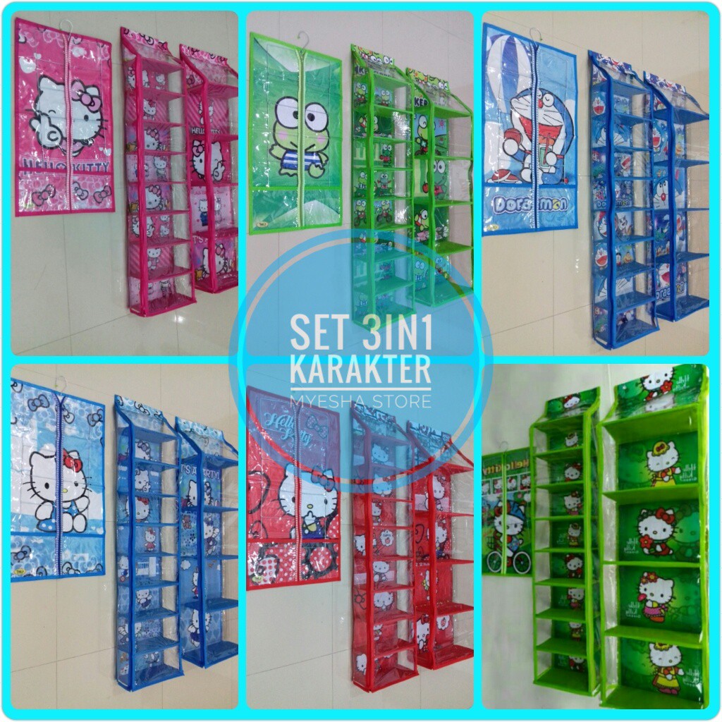 SET 3IN1 ORGANIZER HBO HSO HJO KARAKTER PAKAI RESLETING 