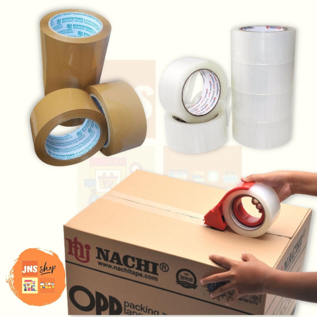 

Lakban 48 mm NACHI Tape Coklat Plakban Bening 48mm 100 Yard isolasi murah