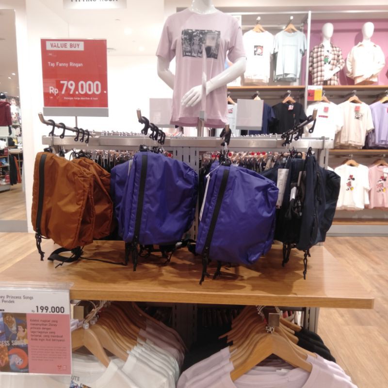 JASTIP UNIQLO TAS FANNY RINGAN ONLY PURPLE