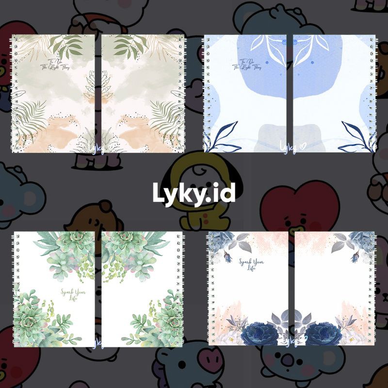 

Notebook/jurnal A5 80 gsm motif Floral grid-dot-polos