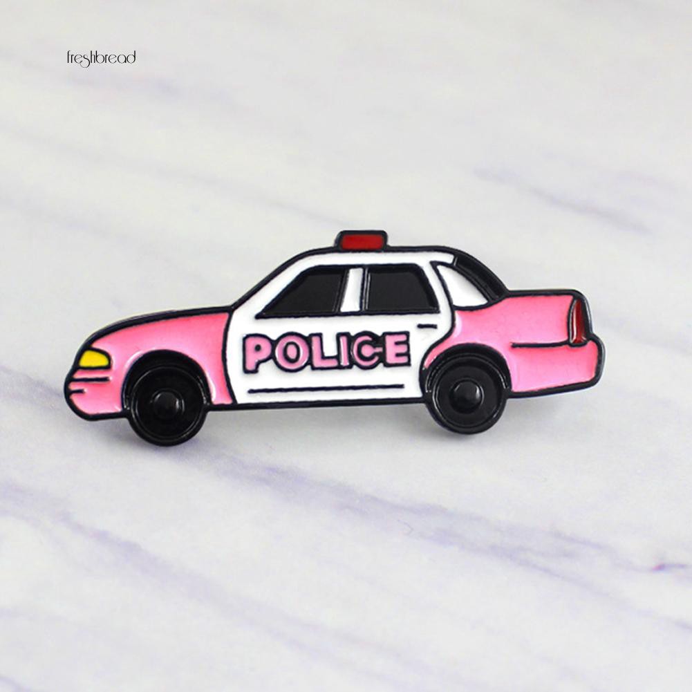 Fresh Pin Bros Pria Wanita Desain Mobil Polisi Kartun Untuk