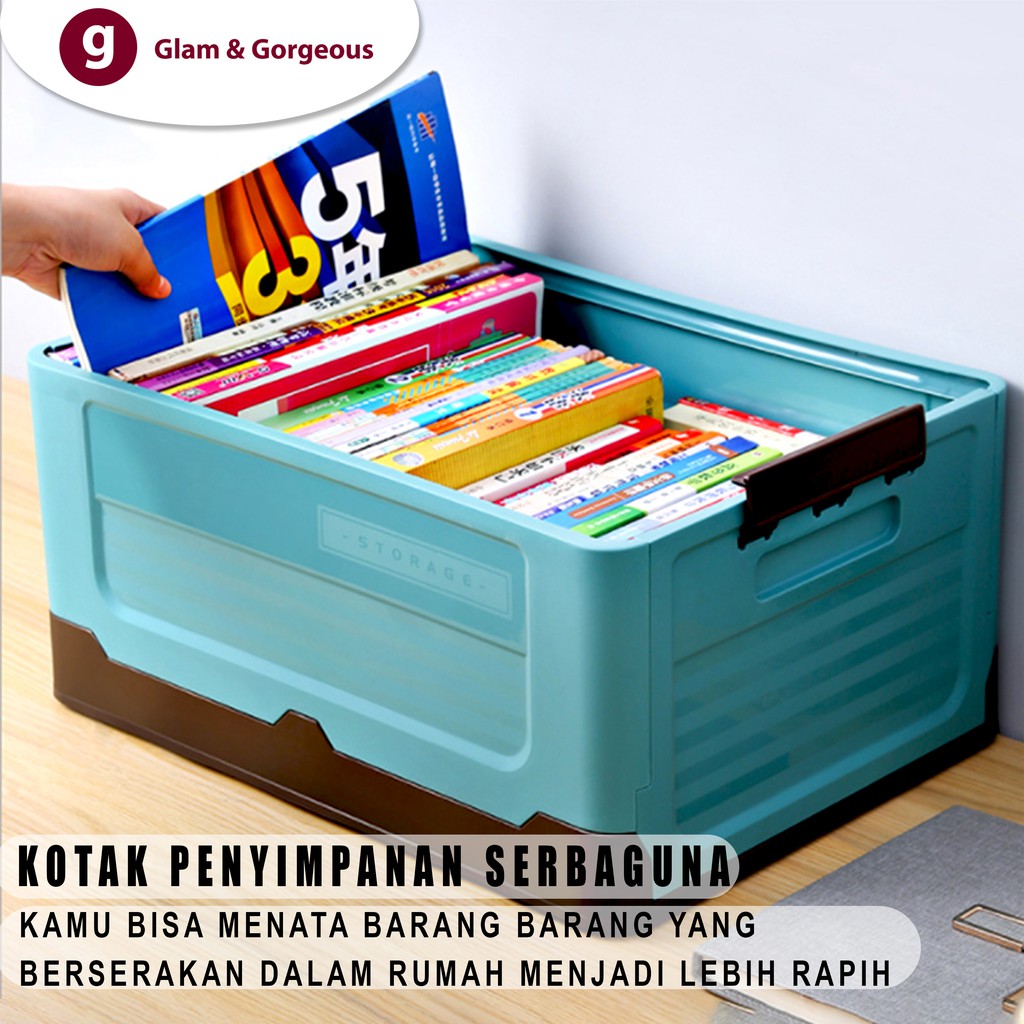 Kotak Penyimpanan Plastik Box Container Lipat Serbaguna Portable Storage Organizer Box Container BC