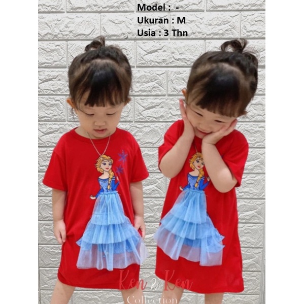 Dress Frozen / Dress Tile Frozen / Dress Tile Elsa / Dress Anak Frozen / Dress Jala Anak /Daster Jal