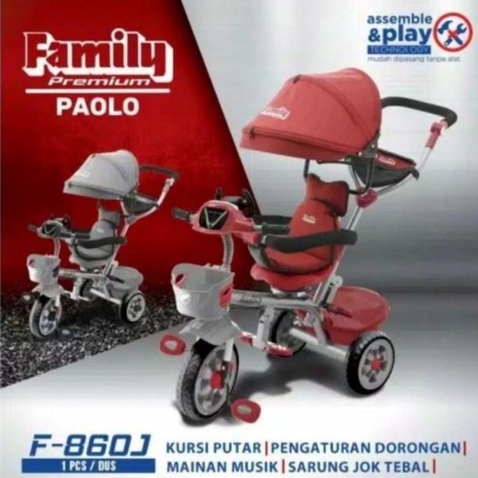 SEPEDA RODA TIGA ANAK BALITA FAMILY SUPREME CLARTE F-960 F-860J PAOLO FDG54654E