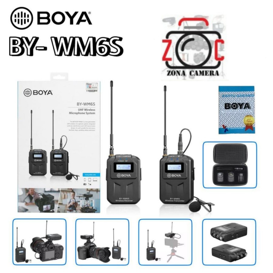 BOYA BY-WM6S Lavalier UHF Wireless Microphone Clip On Mic WM6S Vlog