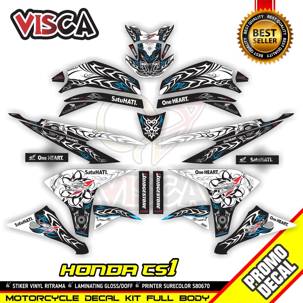 Decal Stiker Cs1 Striping Cs1 Triball Putih