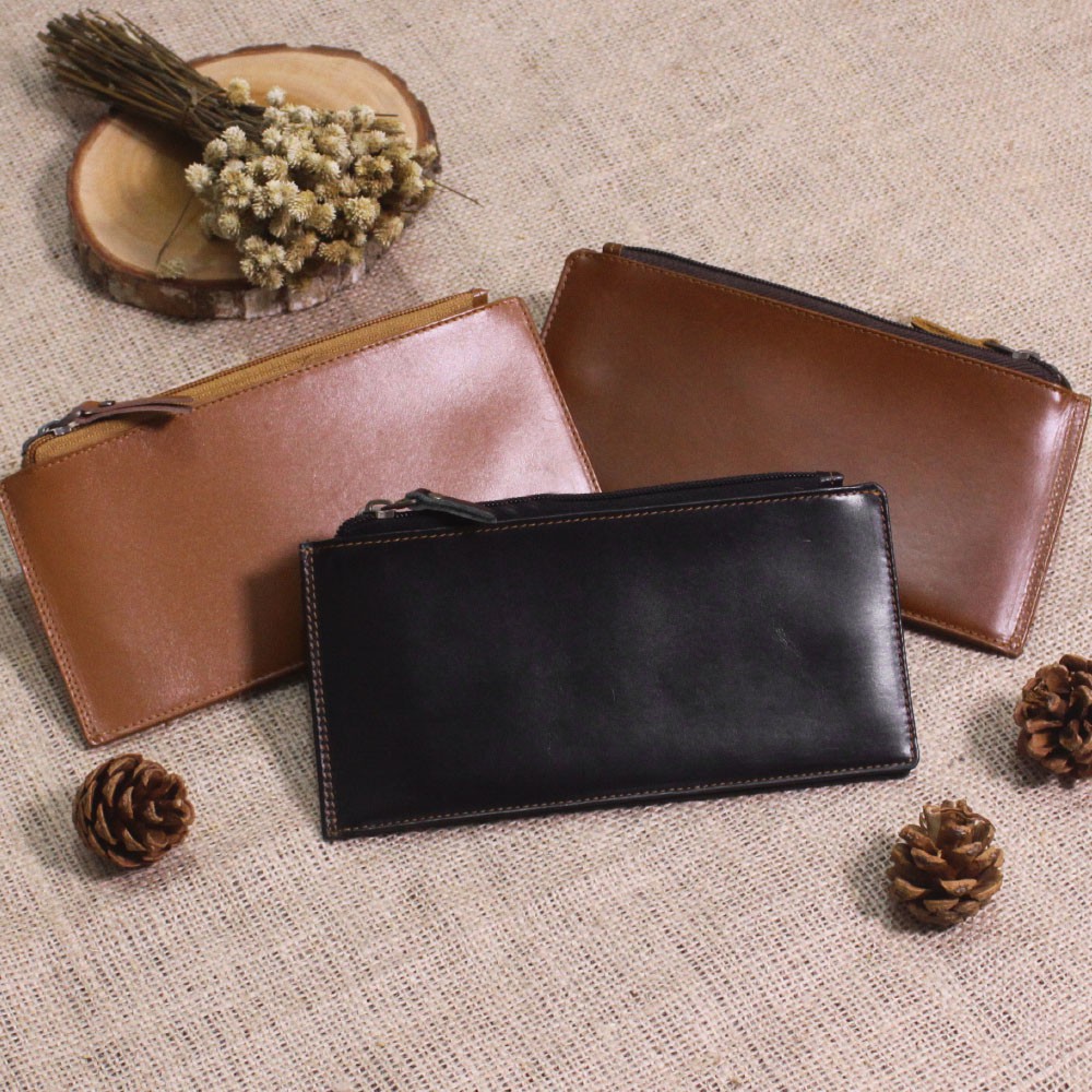 DOMPET KARTU PANJANG 17 SLOT KARTU DENGAN BAHAN KULIT SAPI ASLI PREMIUM 100% ORIGINAL QI LEATHER DKP