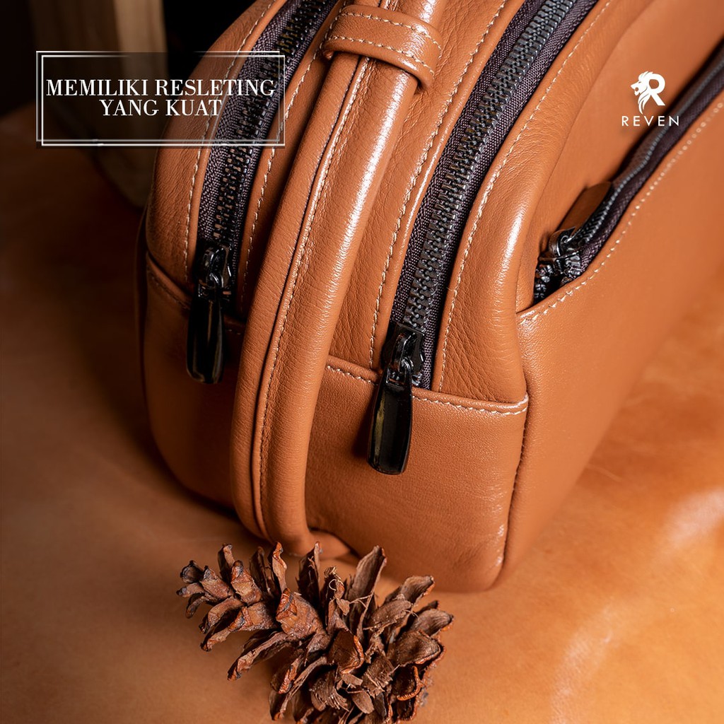 REVEN LEATHER - Tas Clutch Pria Kulit Asli Executive Pouch Bag