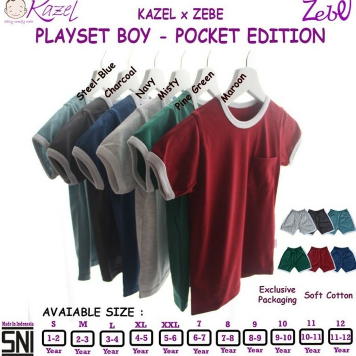 KAZEL Play Set Setelan Kaos Anak 1-6th Playset Baju Anak Lengan Pendek Setelan Anak Laki-laki Baju Harian