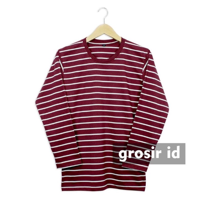 Kaos Stripe Lengan Panjang Pria Dan Wanita/Kaos Stripe Polos Lengan Panjang