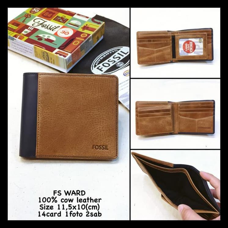 Indh dompet pria fossil ward kws premium dompet kulit dompet cowok PROMO SPECIAL Kode 142