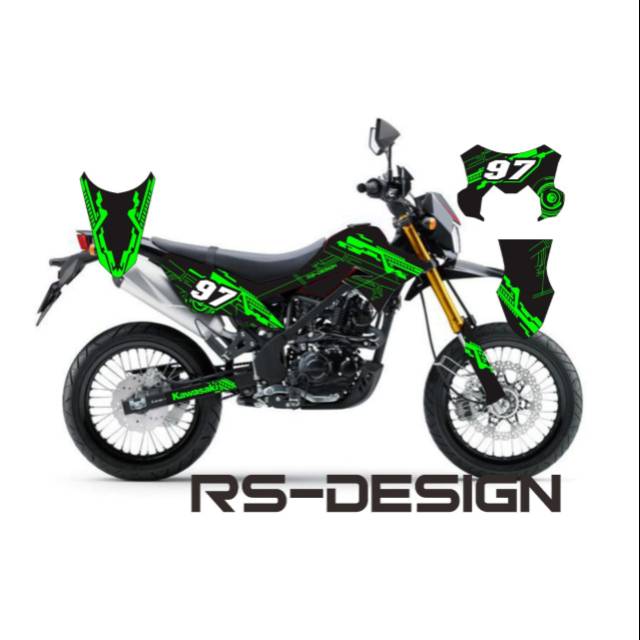 Decal klx Dtracker hitam hijau
