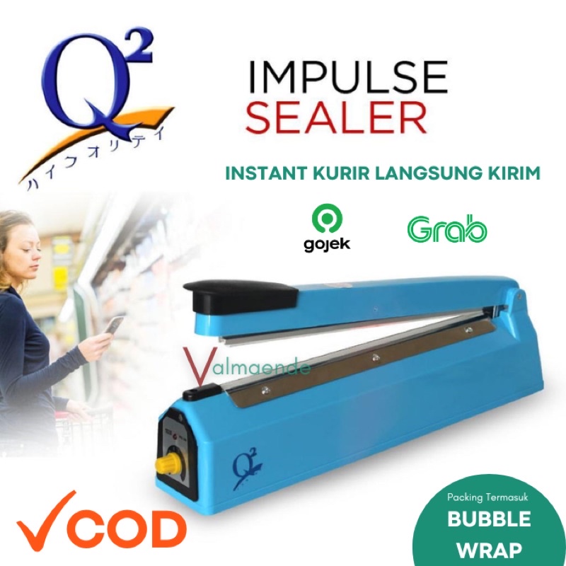 Impulse Sealer Alat Mesin Press Plastik Q2 8300 Ukuran 30cm Perekat Plastik Makanan