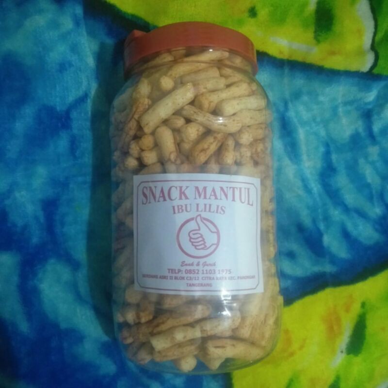 

Snack Mantul rasa udang pedas 370gr (Toples)