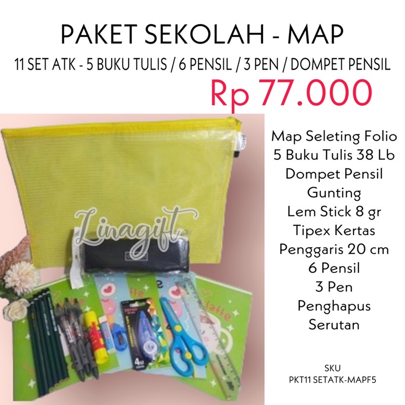 ( Set Paket Map ) STATIONERY SET FILE - ALAT TULIS SEKOLAH TK SD SMP SMA / BINGKISAN ULANG TAHUN SOUVENIR HADIAH LOMBA GOODIE BAG