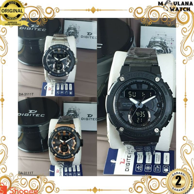 JAM TANGAN PRIA WANITA | RANTAI | KULIT | KARET | MURAH | PRIA DIGITEC DA-3111