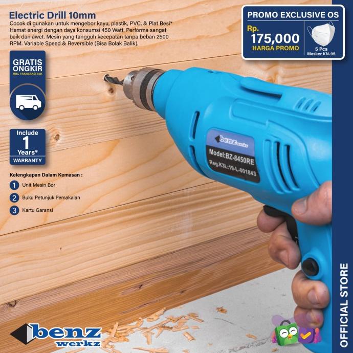 Mesin Bor Listrik Tangan / Electric Drill by BENZ WERK Termurah