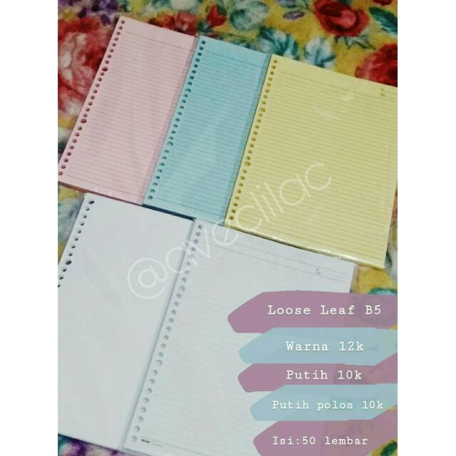 

LOOSE LEAF B5 (Kertas binder/file)