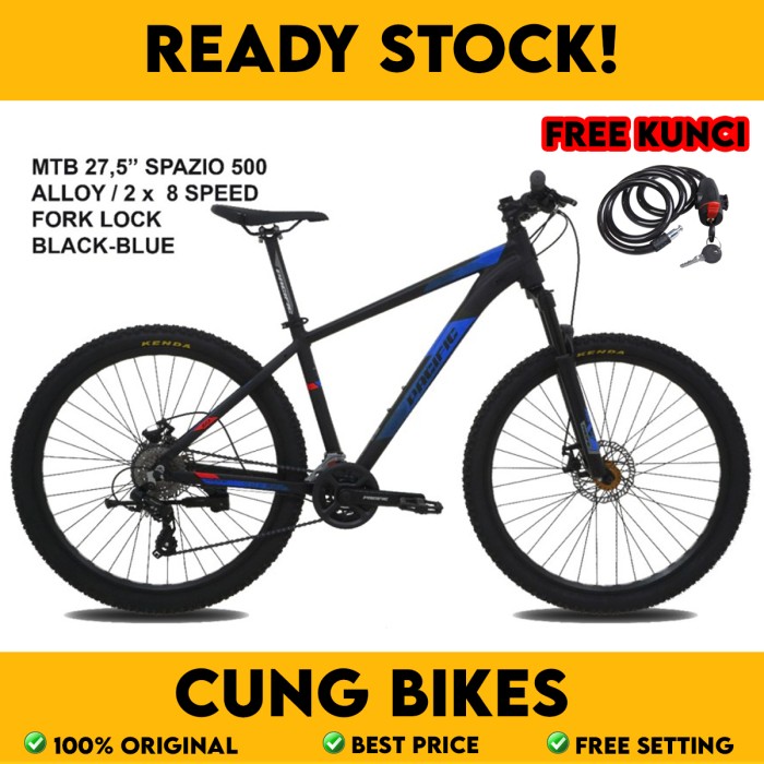 SEPEDA GUNUNG PACIFIC SPAZIO MTB 27.5 TYPE 500 2 X 8 SPEED SHIMANO FORK LOCK OUT