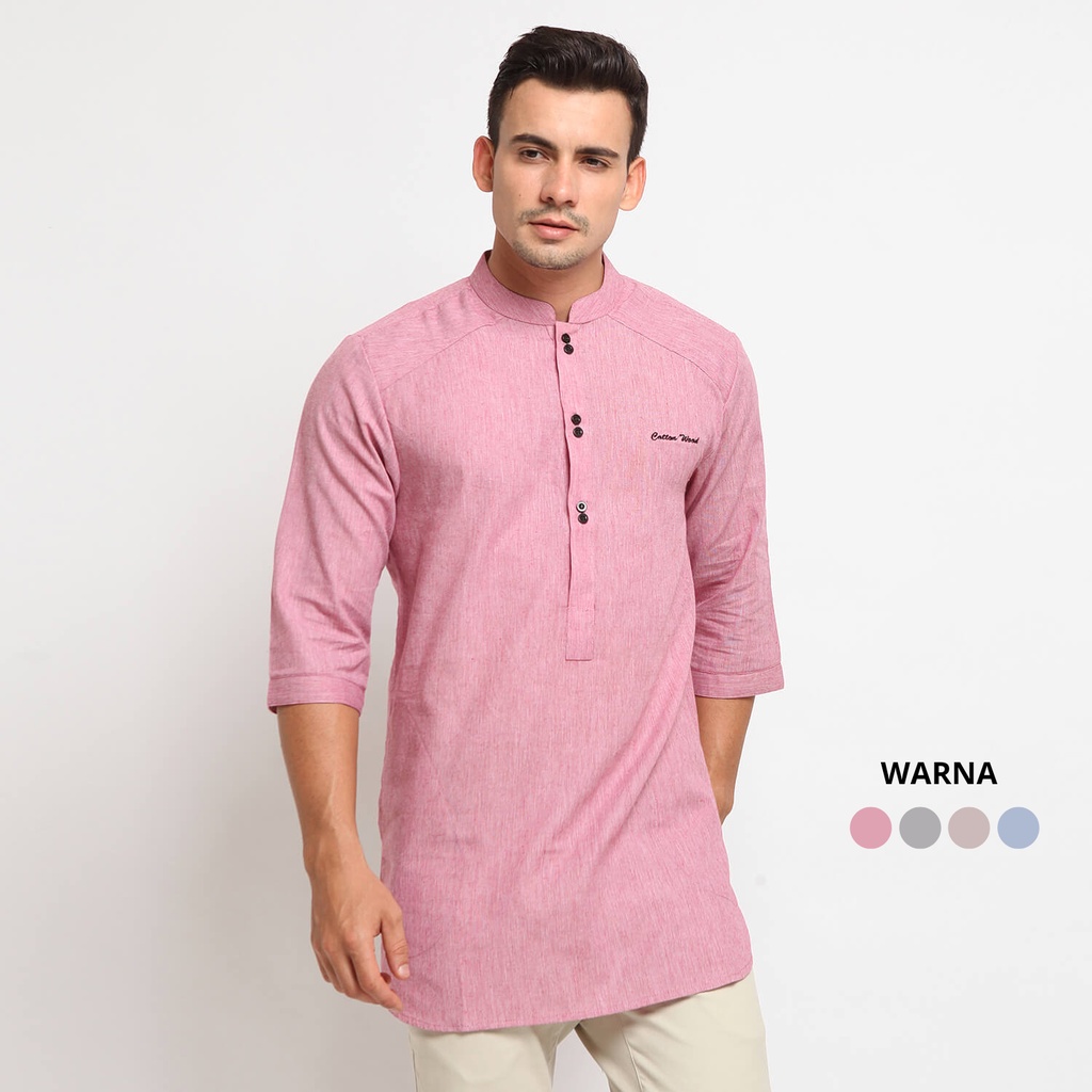 HAMZAH RED |ManNeedMe x CW| Baju Koko Pria Lengan 3/4 Baju Muslim Kurta Dewasa ORIGINAL