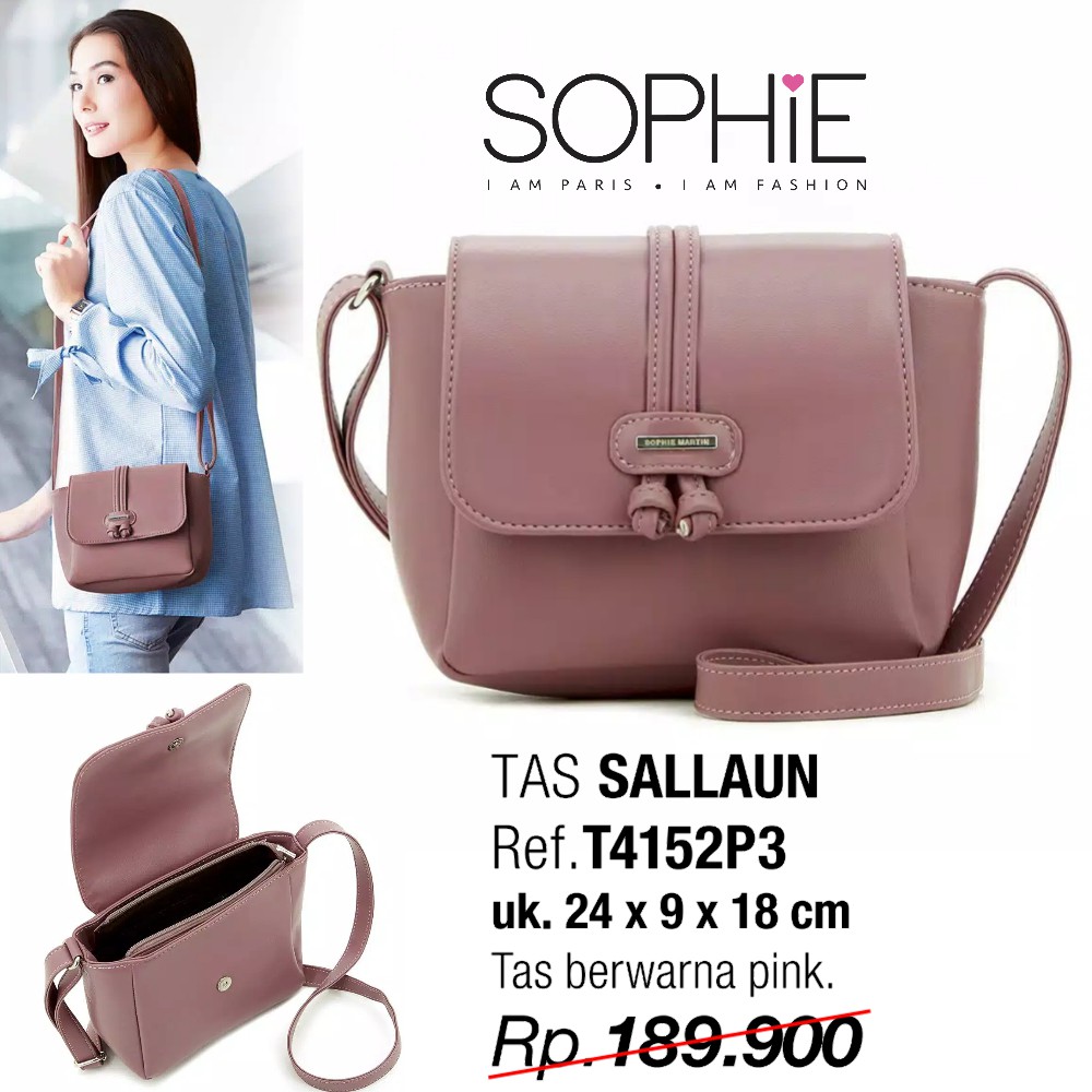 TAS SALLAUN SOPHIE MARTIN PARIS TAS SOPHIE PROMO PINK SELEMPANG WANITA