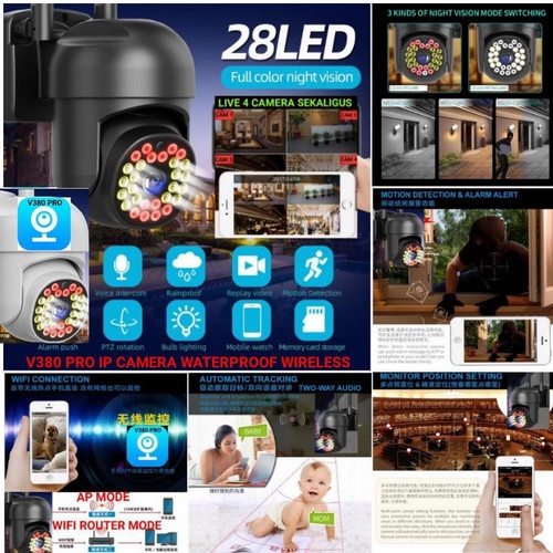 IP Cam New V380 HD 960p Outdoor Wifi Cctv Ip Camera Waterproof Wireless P2P A - CCTV