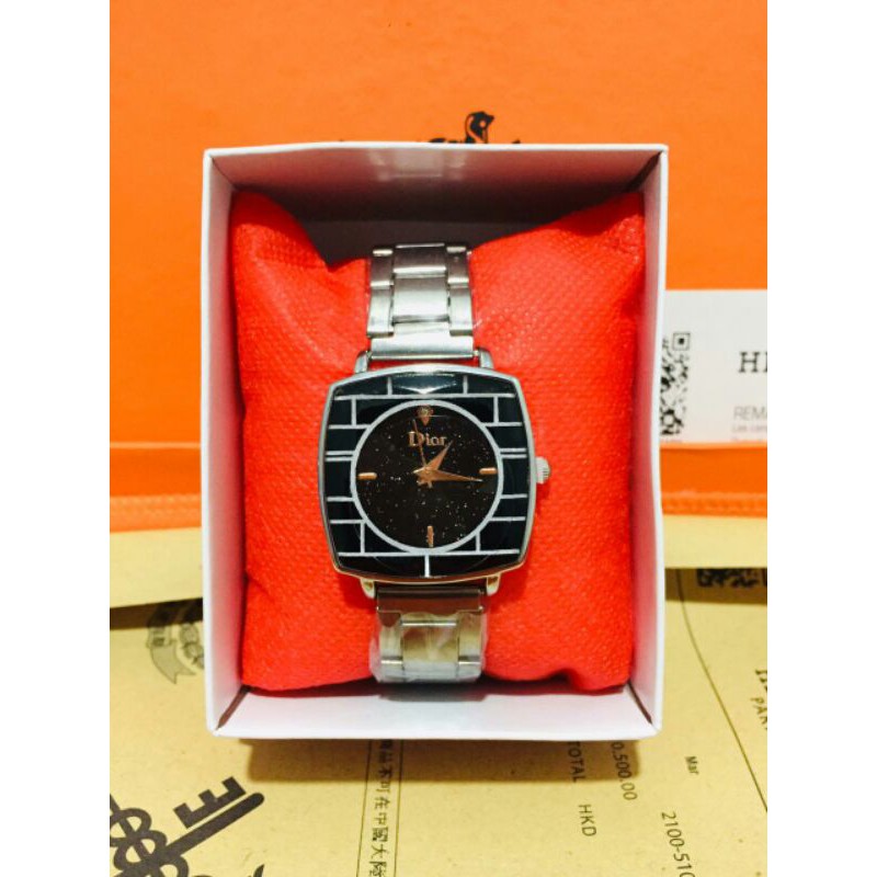 (DE_SYAIF) Jam Tangan Kotak Dior Wanita Free Box