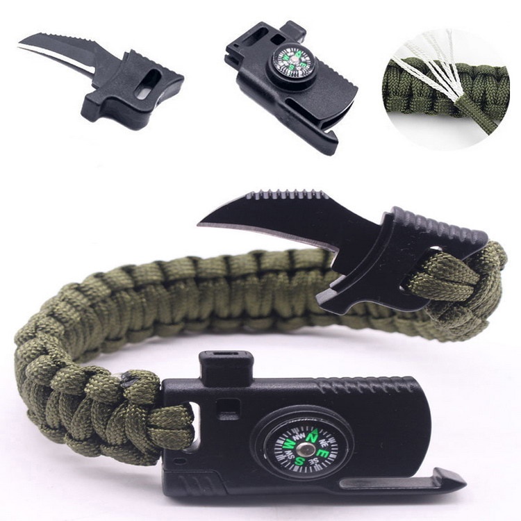 Gelang Kompas Multifungsi Outdoor Survival Umbrella Rope Bracelet - HJT41 - Camouflage