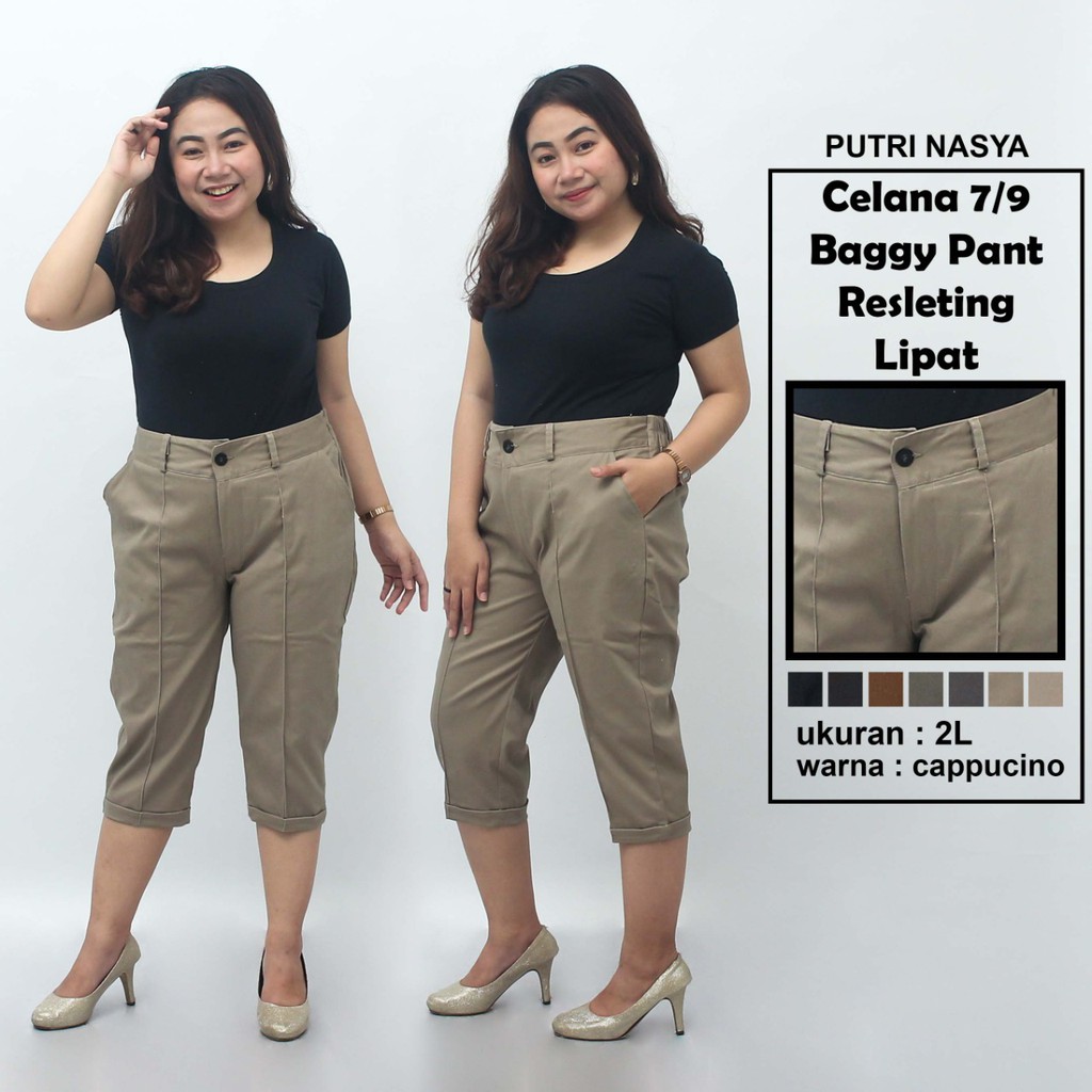 Celana 7/9 jumbo modis pendek / baggy pant jumbo / celana pendek model 8L-6L-5L-4L-2L-XL-S fit to L