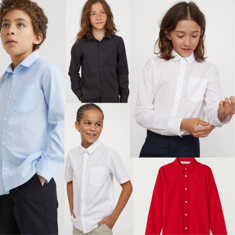 KEMEJA ANAK laki laki LENGAN PANJANG POLOS PREMIUM /Hem anak laki laki COD