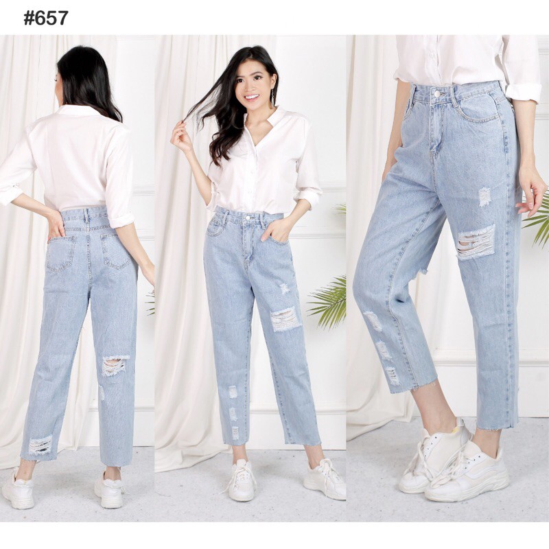 VIERLIN - Jeans 657 - HIGHWAIST RIPPED JEANS IMPORT