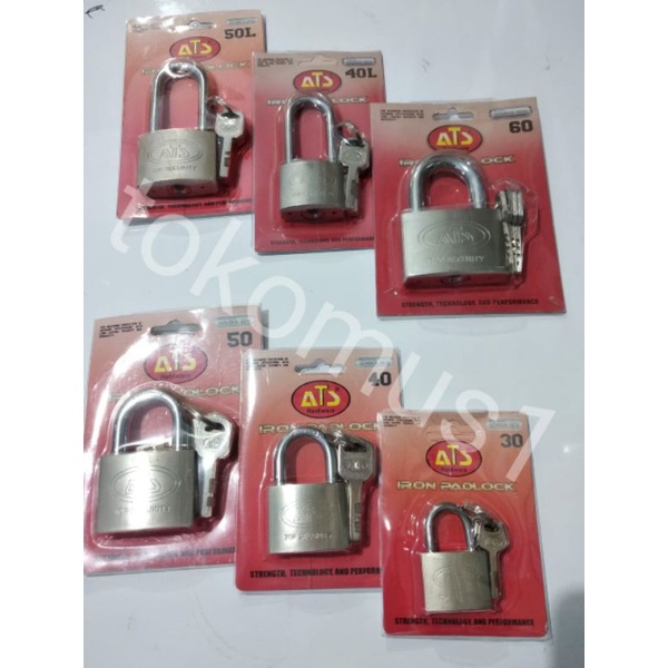 KUNCI GEMBOK PADLOCK ATS 30MM 40MM 50MM 60MM LEHER PENDEK / PANJANG