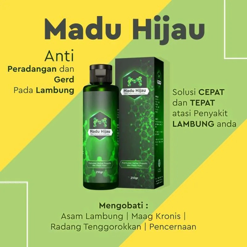 Jual Madu Hijau Original 210gram Bpom Herbal Mengatasi Asam Lambung