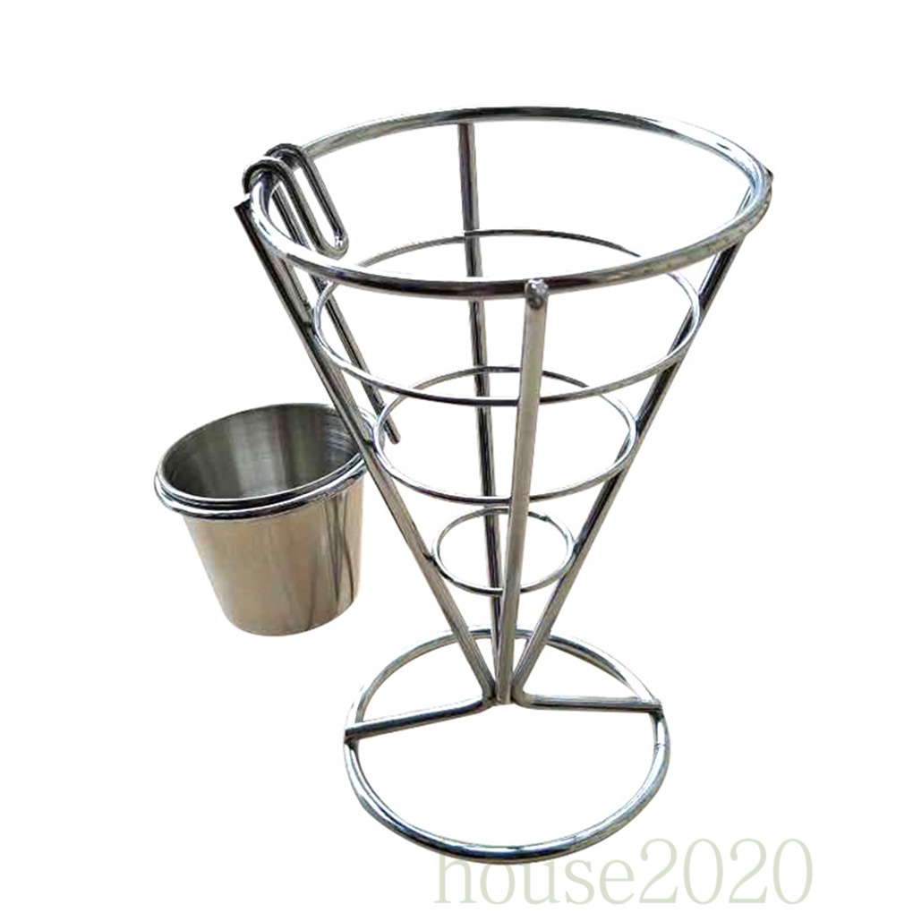 [house2020]One Sauce Stand Cone Fries Holder Popcorn Vegetables Fruit Appetizers French Fry Stand Kitchen Food Container